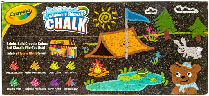Ultimate Washable Chalk Collection (64Ct), Bulk Outdoor Sidewalk Chalk for Kids, Anti-Roll Sticks, Recess Toys for Kids, Back to School Gifts