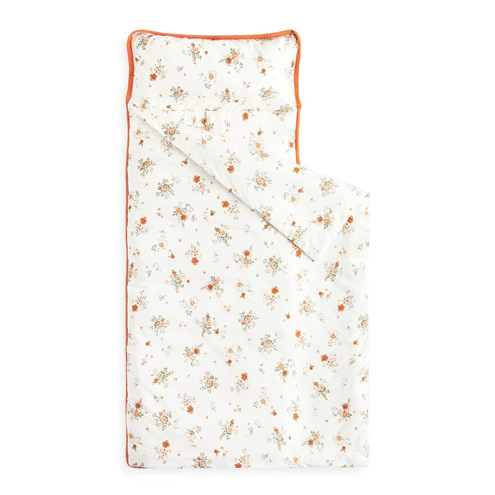 - Toddler Nap Mat with Pillow and Blanket, 100% Cotton Fabric, for Kids Girls in Daycare Kindergarten Preschool, Floral Botanical Flowers, Light Pink, Standard