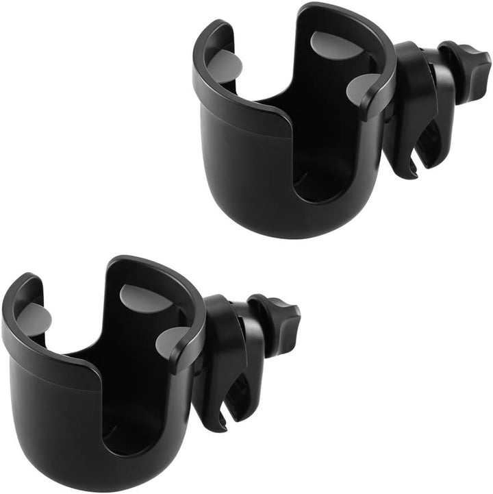 Stroller Cup Holder, Universal Cup Holder, Bike Cup Holder, 360° Rotatable Large Caliber Drinks Holder for Stroller, Bike, Wheelchair, Walker, Black