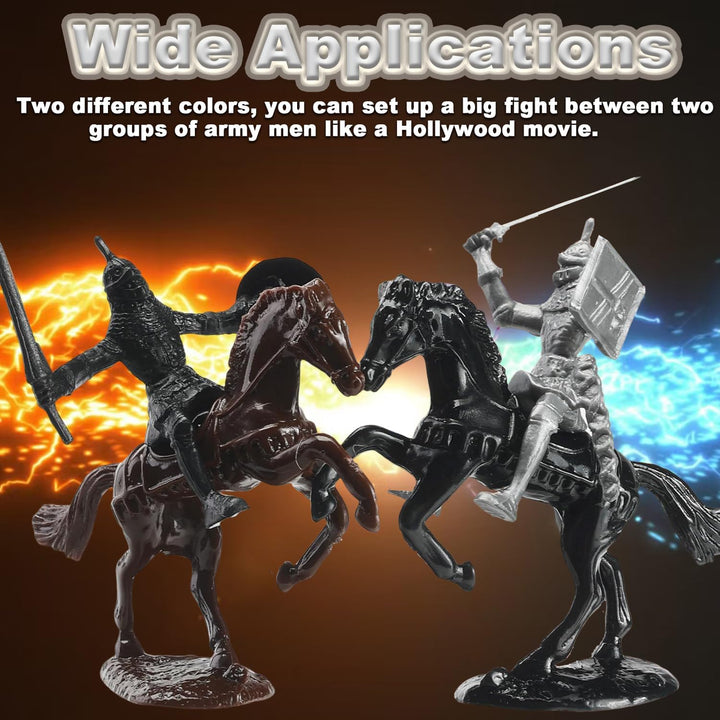 Medieval Castle Toy Knight Toy Soldier Figures Army Men Toys, the Medieval Times Middle Ages DIY Castle Building (B)