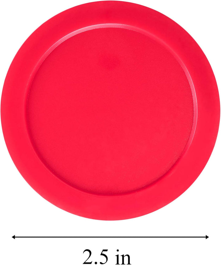 Home Air Hockey Red Replacement 2.5" Pucks for Game Tables, Equipment, Accessories (Pack of 4)