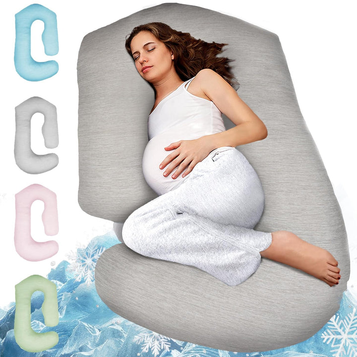 Pregnancy Pillows for Sleeping - V C U Shaped 57Inch Full Body Pillow with Removable Washable Cover, Cooling Maternity Pillow for Pregnant Women, Support for Back Belly Legs Hip