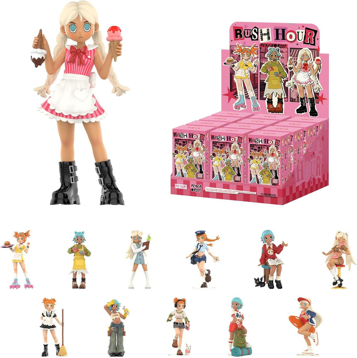 Peach Riot Rush Hour Series Figures Blind Box Figures, Random Design Action Figures Collectible Toys Home Decorations, Holiday Birthday Gifts for Girls and Boys, Single Box