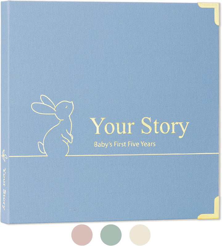Baby Book Keepsake Boy or Girl Timeless Baby Memory Book First 5 Years for Baby Shower Gender Neutral Baby Scrapbook New Mom Gift Baby Journal from Birth to Age 5 Milestone Book Sage Green