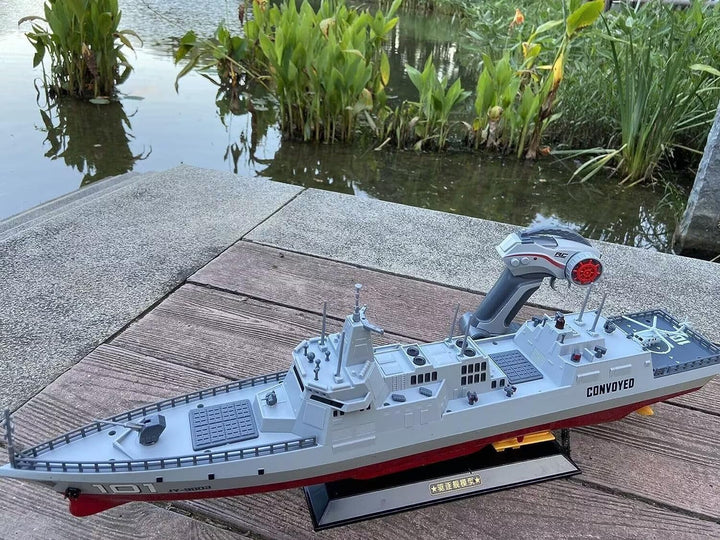 Large 055 Missile Destroyer Model Remote-Controlled Warship Model 60CM Ultra Long Hull 2.4G Double Propeller Driven Remote-Controlled Light Ship Model