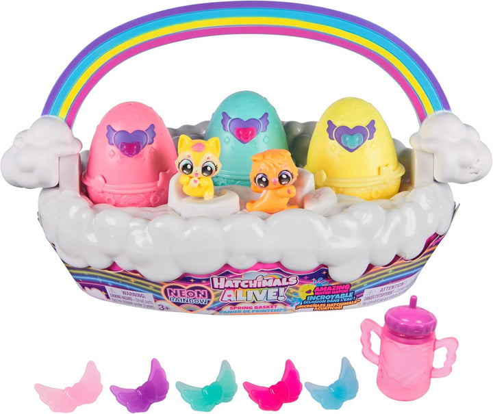 Alive, Rainbow Hatchery with 6 Mini Figures in Color Reveal Eggs & over 10 Accessories, Kids Toys for Ages 3 and Up