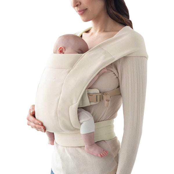 Embrace Baby Carrier Newborn to Toddler - Breathable Baby Carriers for Summer - Cozy Essentials (7-25 Pounds), Ponte Knit, Cream