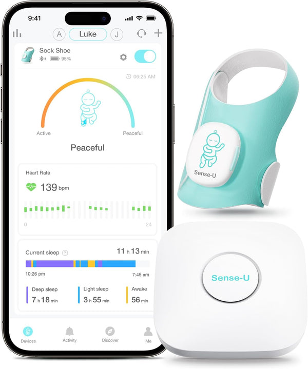 Smart Sock Shoe Baby Monitor (Long Range) – Track Baby’S Heart Rate, Movement, and Sleep with Real-Time Alerts from Anywhere