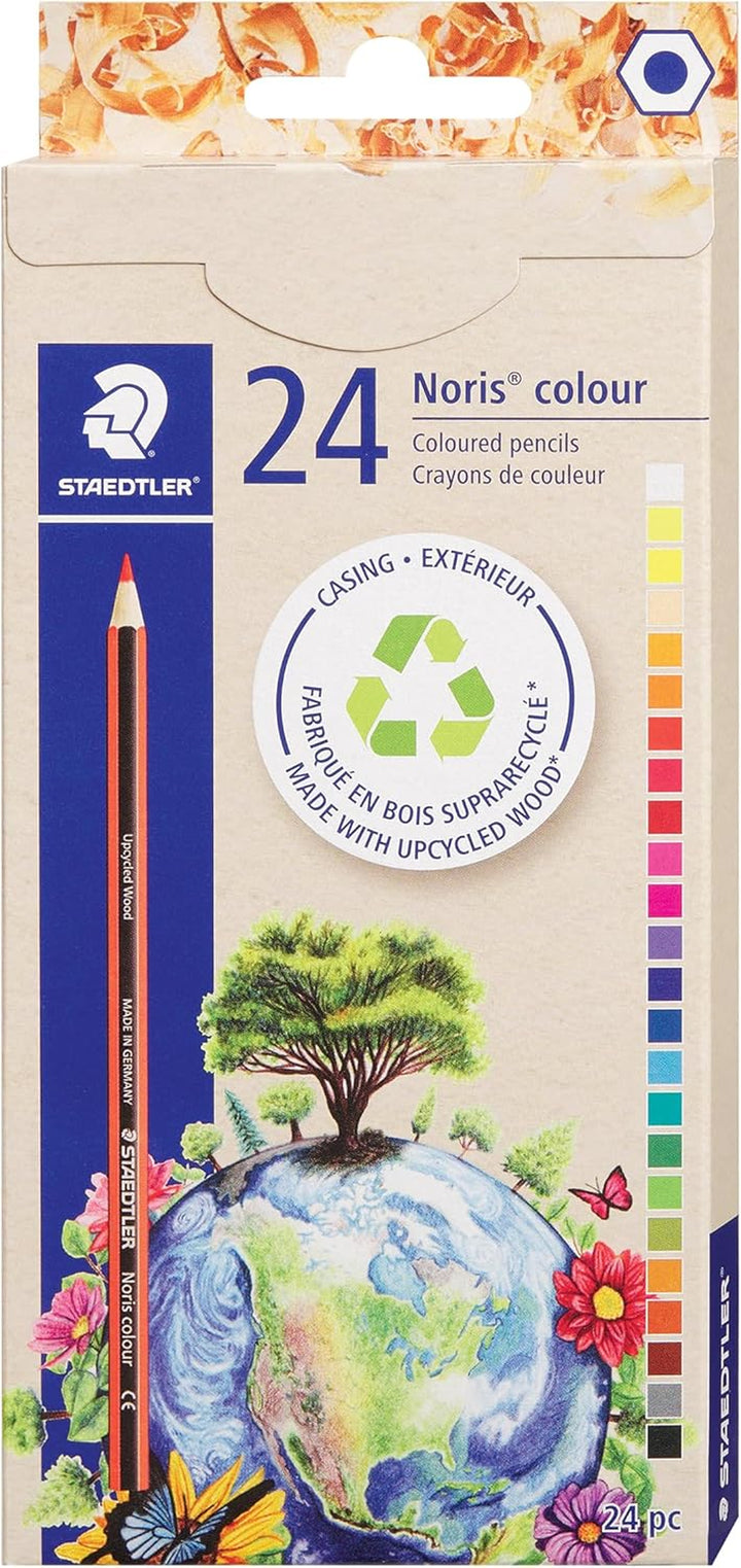 Colored Pencils Set (24-Pack) for School Supplies - Break-Resistant Lead, Sustainably Made, Vibrant Colors for Artists & Students