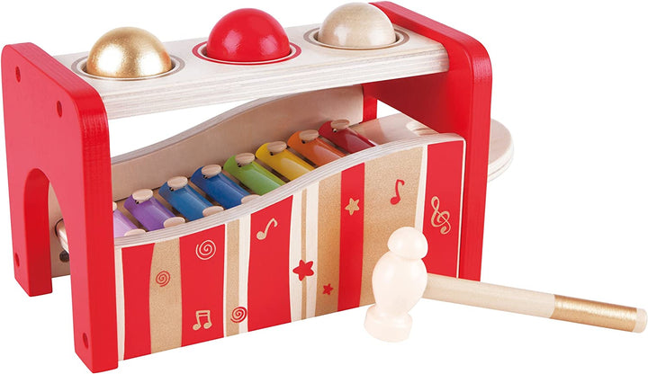 Pound & Tap Bench with Slide Out Xylophone - Award Winning Durable Wooden Musical Pounding Toy for Toddlers