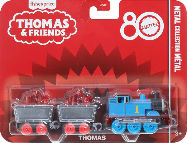 by  Collectible Toy Train, Small Die-Cast Mattel 80Th Engine with Premium Deco & 2 Stock Cars with Red Crystal Cargo