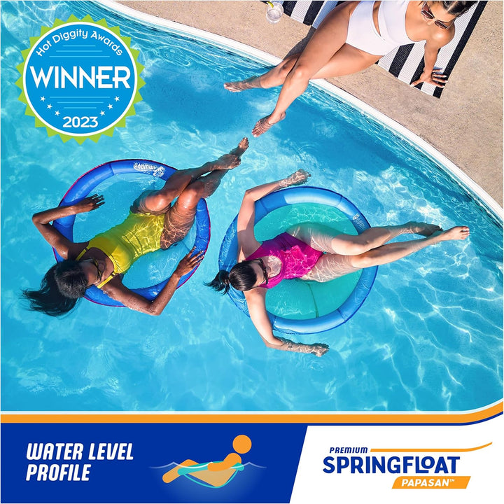 Spring Float Premium Papasan Pool Lounger, Inflatable Pool Floats Adult with Fast Inflation for Ages 15 & Up