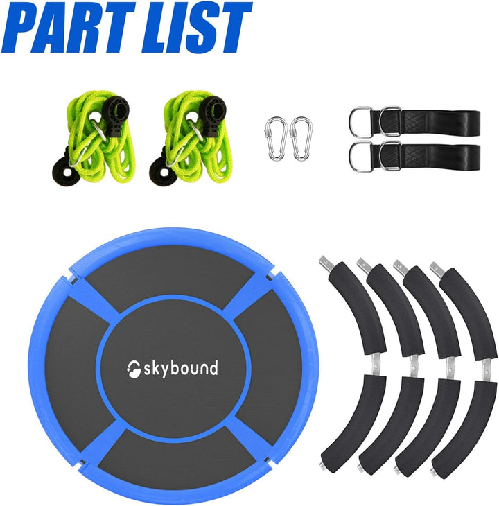 43" Tree Swing 600LB Weight Capacity - Outdoor Waterproof Flying Saucer Swing with Hanging Carabiners