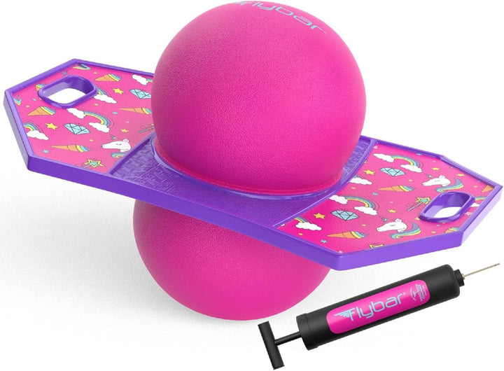 Pogo Trick Ball for Kids, Trick Bounce Board for Boys and Girls Ages 6+, up to 160 Lbs, Includes Pump, Easy to Carry Handle