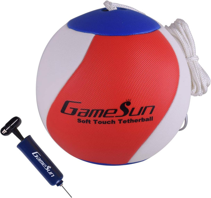 Tetherball and Rope,Full-Size Soft Rubber, Portable Tetherballs with Soft Rope - Great Outdoor Game for Family Fun Play