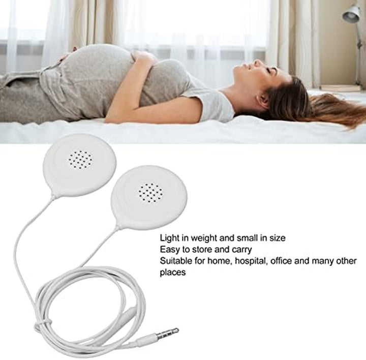 Baby Bump Headphones, Prenatal Belly Speakers for Women during Pregnancy, 12 Sticker Pregnancy Headphone for Women Mother, White