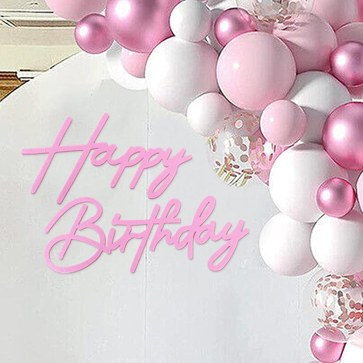 Happy Birthday Sign for Backdrop - Glitter Felt Happy Birthday Letter Sign for Balloon Arch Birthday Party Balloon Arch Backdrop Decorations for Birthday Party Baby Shower - Gold