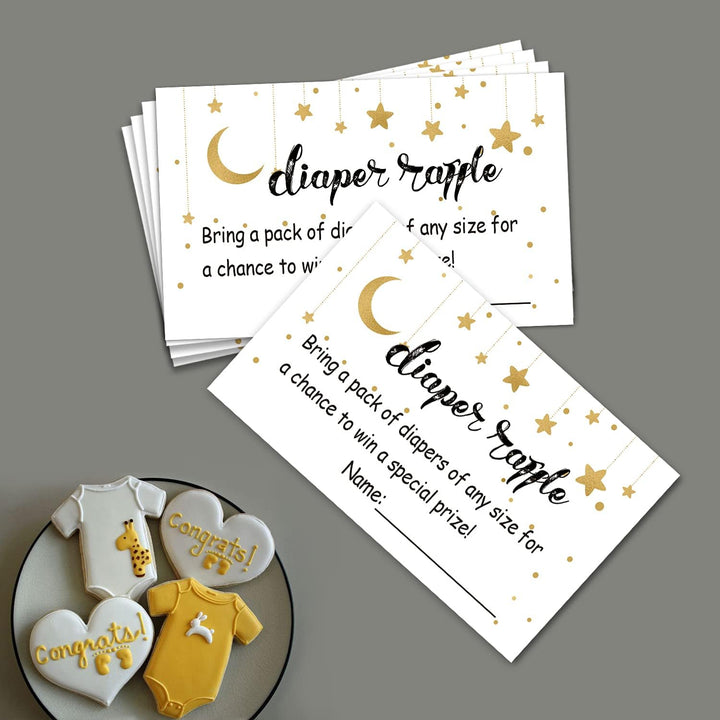 50 Pcs Diaper Raffle Tickets for Girl or Boy Baby Shower Invitations,Baby Shower Game, Bring a Pack of Diapers to Win Favors