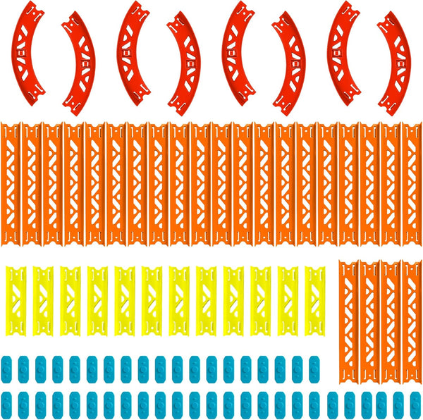 Replacement Curve Track Set Pieces for Hot Wheels 88-Piece Pack Straight & Curve Track Set, Connectors Included, 36-Feet of Track, Bundle