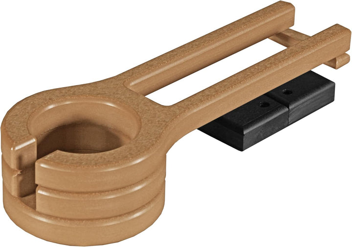 Glider Cup Holder Attachment for Outdoor Gliders, Slide Out Cup Holder for outside Glider Chairs, Space Saving Design - Amish Made USA (Chestnut Brown)