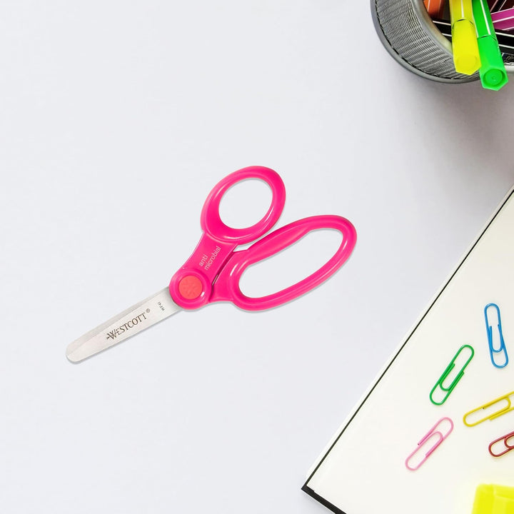 14871 Right- and Left-Handed Scissors, Kids' Scissors, Ages 4-8, 5-Inch Blunt Tip, Assorted, 12 Pack