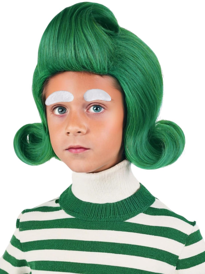 Long Straight Black Kids Wig with Flower Hair Clip, Wigs for Girls Toddler Cosplay 27.6'' Synthetic Hair + Wig Cap for Halloween Party Daily Costumes