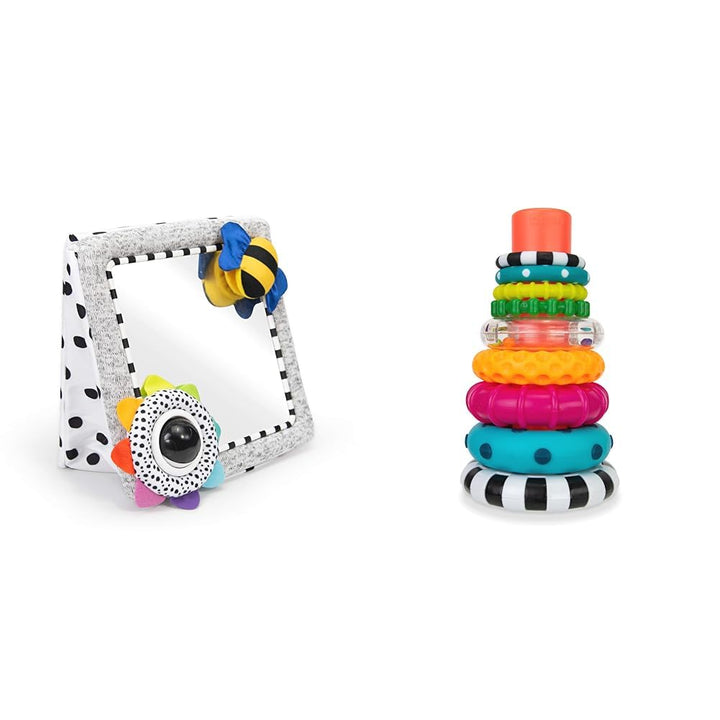 Tummy Time Floor Mirror, Developmental Baby Toy, Newborn Essential, Great Shower Gift, 0+ Months