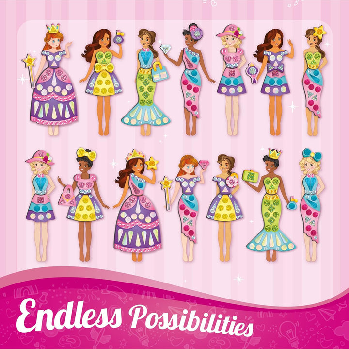 DIY Magnetic Dress-Up Princess |Pretend Play Magnetic Toys for Kids | 30 Magnetic Dresses & Accessories | Interchange & Create Unlimited Outfits | Birthday Gift for 3,4,5,6,7,8 Year Old Girl