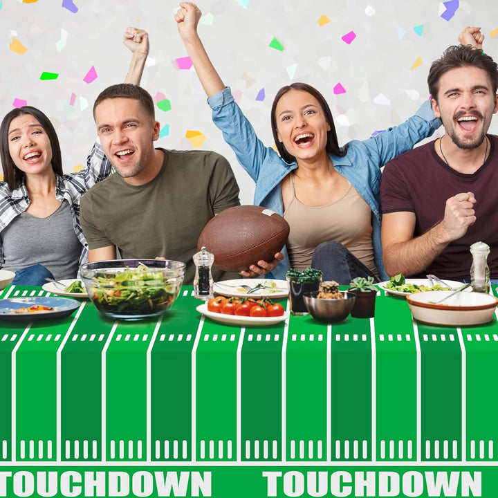 Football Party Decorations Disposable Tablecloth Plastic Touchdown Table Cover for Birthday Football Party Games Decoration 54 X 108Inch，2 Pack