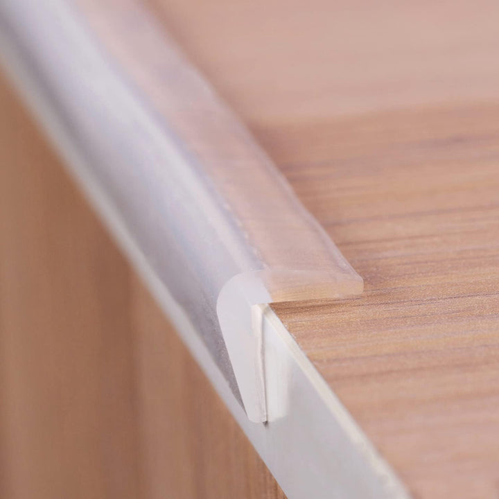Edge Protector 100% Silicone, Baby Proofing Corners Clear Guards, Pre-Tape Adhesive Soft for Kids Safety, Child Table Cabinets Furniture Bumper (2/5X2/5 In, 3 FT)
