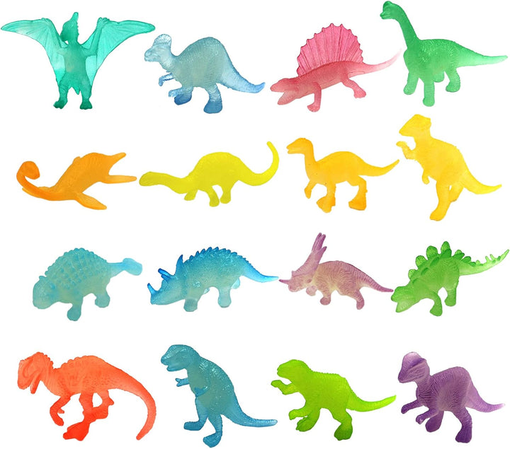 Plastic Assorted Mini Dinosaur Figures, Little Dinosaur Figurine, Small Dino Toy 1.5 Inch - 3 Inch, Great for Dino Cake Topper, Easter Eggs Filler, Pack of 12