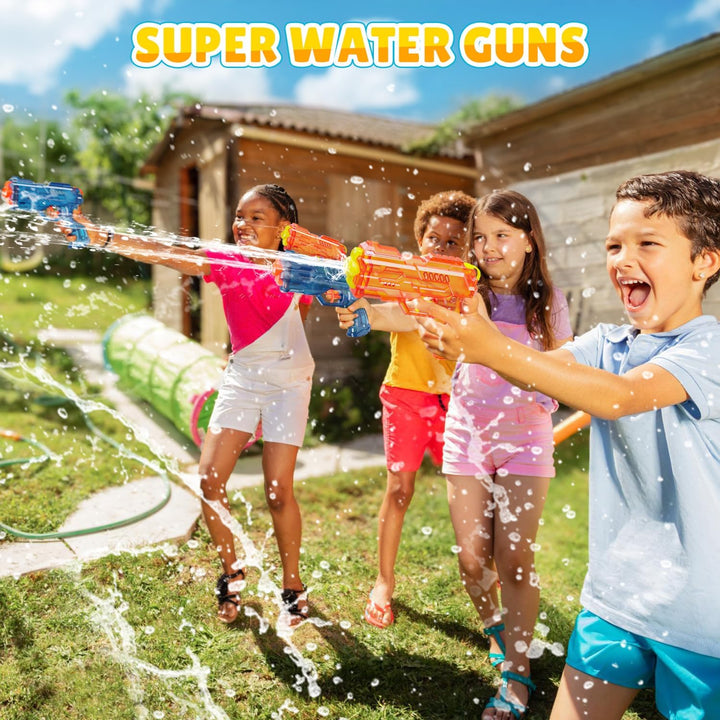 Water Gun for Kids - Leakproof Squirt Gun Adults Summer Super Water Blaster Soaker Small Water Guns Toys for Boys Girls Toddler, 2 Pack Watergun for Pool Beach Outdoor Fighting Toy（Blue Orange
