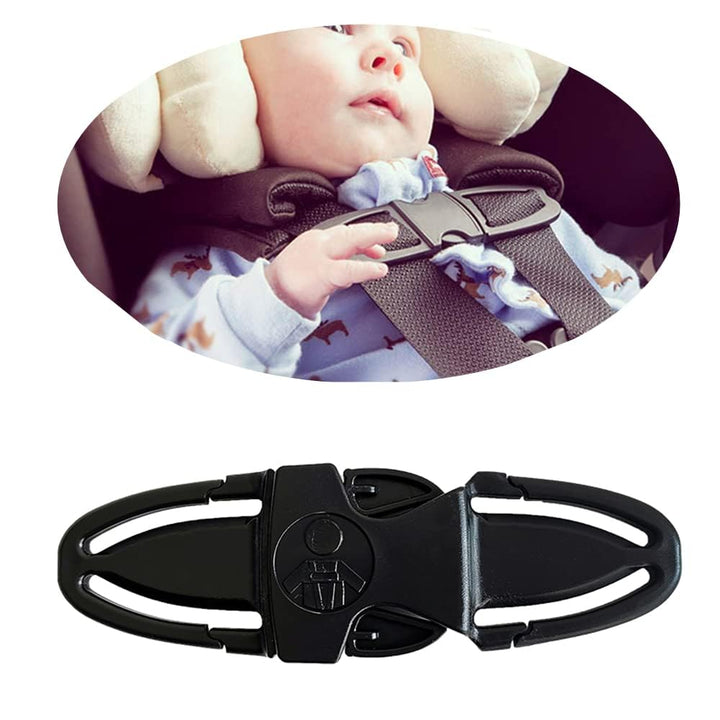 Universal Child Car Seat Chest Harness Clip Universal Safer Belt Clip Buckle Lock Stroller Chest Clip Adjustable Guard for Baby and Kids (Black)