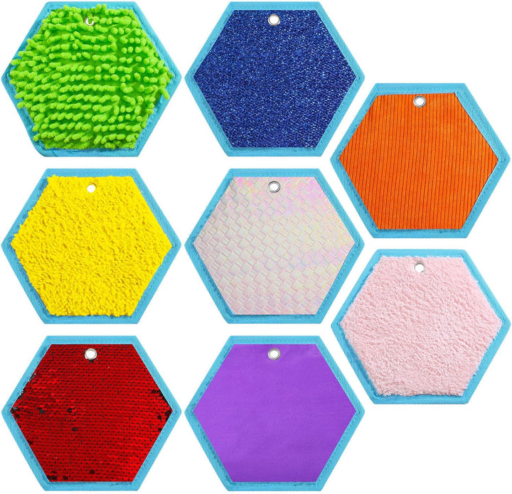 8 Set Mini Sensory Mats Assorted Textured Play Mats Sensory Floor Tiles Educational Tactile Toys for Activity(8.7 Inch,Irregular)