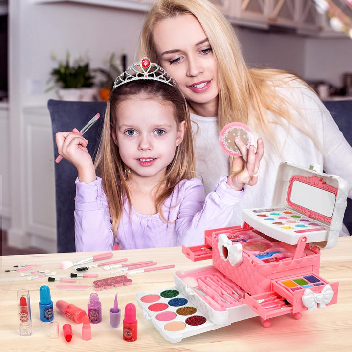 Kids Washable Makeup Kit Girl Toys for Gifts,  Toys for Girls Princess Birthday Gift Play Make up Toys for Girls Toys Age 4 -12