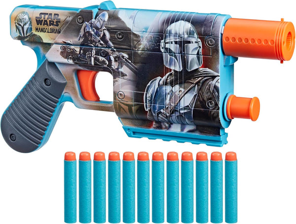 Star Wars the Mandalorian Dart Blaster, 12 Elite Darts, Internal Clip, Toy Foam Blasters for 8 Year Old Boys & Girls & Up