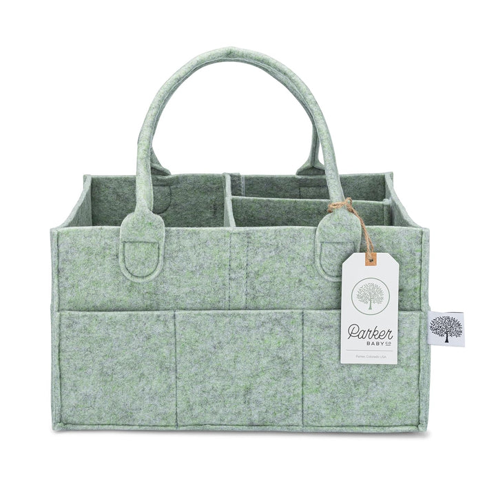 Diaper Caddy - Nursery Storage Bin and Car Organizer for Diapers and Baby Wipes - Gray, Large