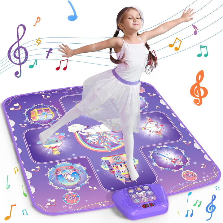 Dance Mat - Frozen Toys for Girls Electronic Dance Pad with 5 Game Modes, Built-In Music, Touch Sensitive Light up LED Kids Musical Mat, Christmas & Birthday Gift for Girls 3-12