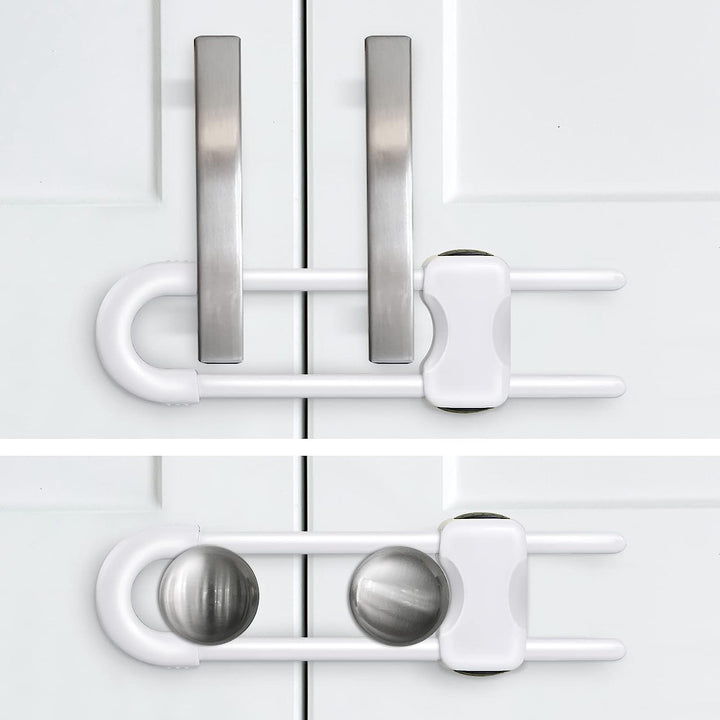 Baby Proofing Cabinets,Cabinet Locks for Babies,U-Shaped Child Locks for Cabinets, Child Proof Cabinet Latches,Child Safety Cabinet Locks with Adjustable by  (Pack of 2)