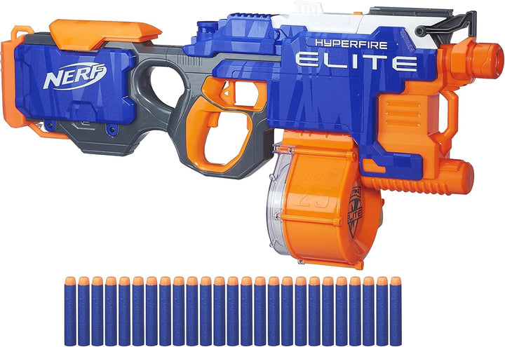 Hyperfire Motorized Elite Blaster, 25-Dart Drum, Fires up to 5 Darts per Second, Includes 25 Official Elite Darts (Amazon Exclusive)