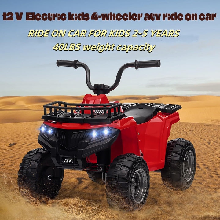 12V 4.5AH Kids ATV 4 Wheeler Rechargeable Battery Car for Ages 2-5 | ASTM/CPSIA Certified Electric Quad with Ergonomic Seat, Treaded Tires & Rubber Grips | Indoor/Outdoor Ride-On Toy