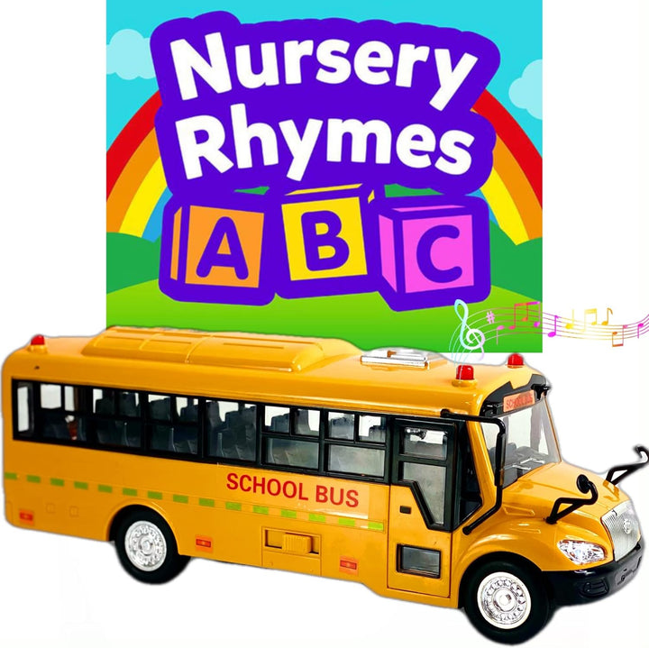 Huge Yellow School Bus with Lights and Cool Openable Doors Pull Back Toy School Bus with Sounds and Songs for Girls, Boys, Toddlers