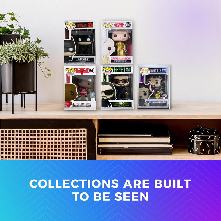 2-Pack Clear Hard Plastic Premium Funko Pop Protector Display Cases for 4" Figures, Made in USA, Stackable Display Cases by