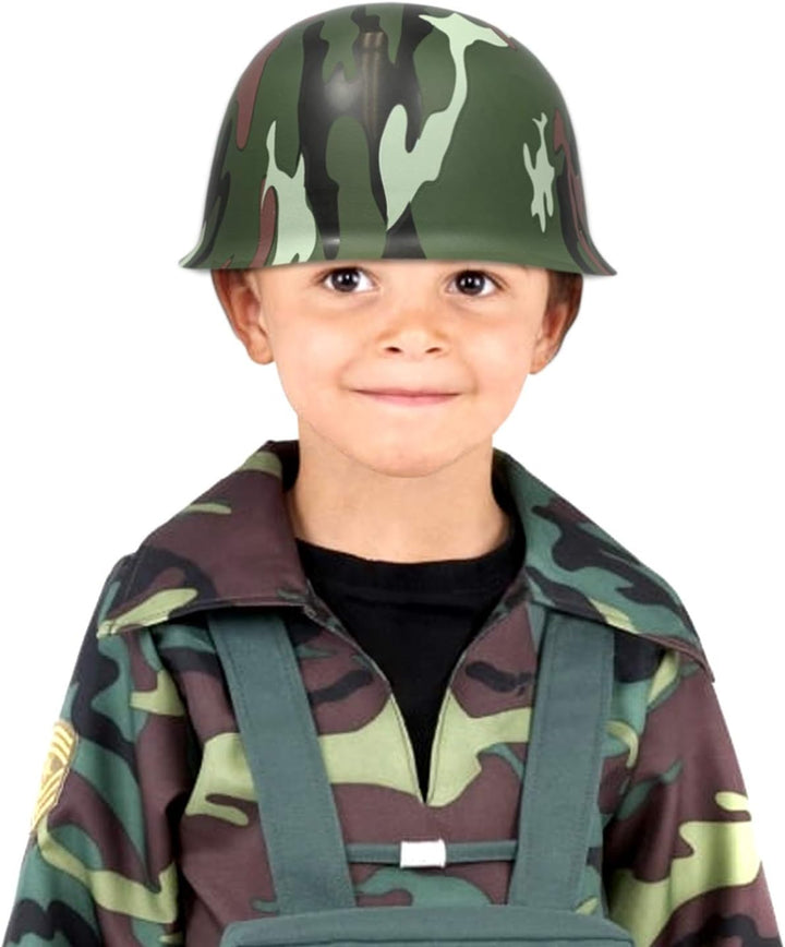 Army Helmets for Kids | 12 Count Plastic Camouflage Hats | Soldier Helmet Party Favors | Camo Costume Dress up Hat