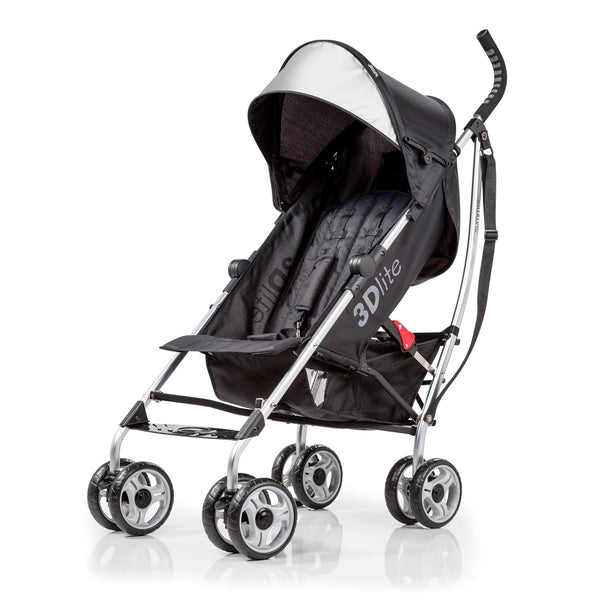 3Dlite Convenience Stroller, Black - Lightweight Stroller, Large Seat Area, Mesh Siding, 4 Position Recline, Extra Large Storage Basket, Infant Stroller for Travel
