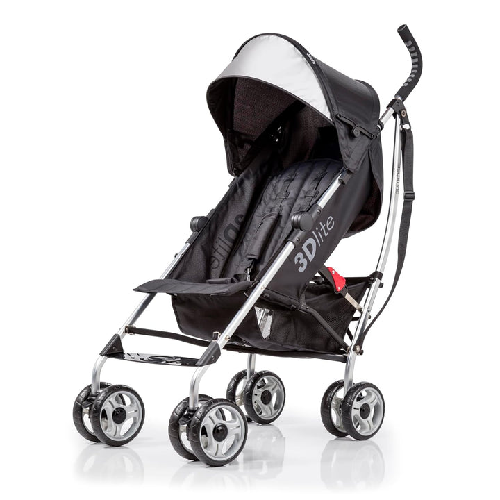 3Dlite Convenience Stroller, Black - Lightweight Stroller, Large Seat Area, Mesh Siding, 4 Position Recline, Extra Large Storage Basket, Infant Stroller for Travel