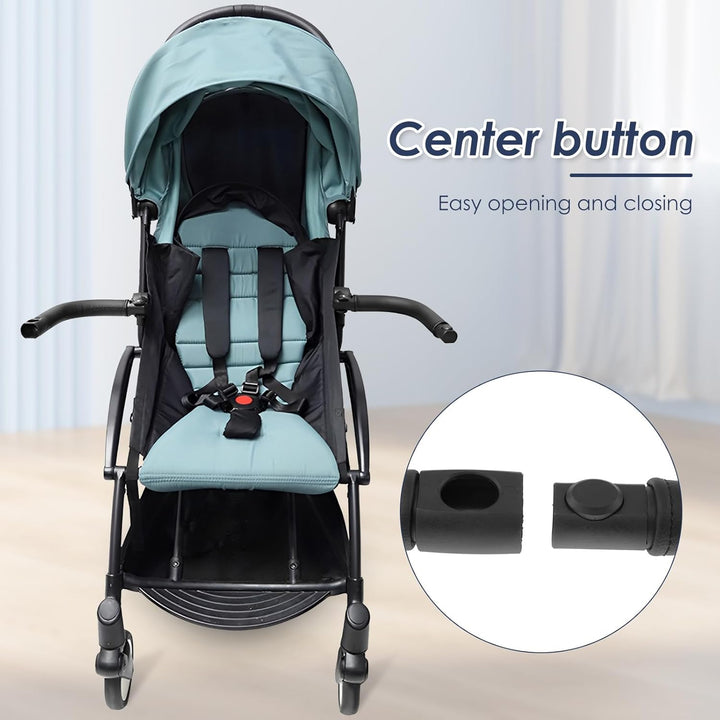Universal Stroller Bumper Bar Angle Adjustable Armrest Stroller Handle Multifunctional Stroller Bar Removable Stroller Crossbar for Bbz Yoyo, Yoyo 2, and Yoyo+, Black Pu Leather