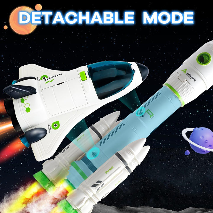 Space Toy Rocket Toys for Kid Shuttle with Astronaut Spaceship Planet Stem with Christmas Spaces Station for Boy 3 4 5 6 7 8, Gift for Age 3+