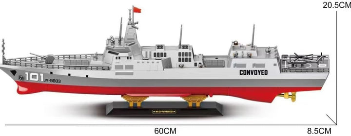 Large 055 Missile Destroyer Model Remote-Controlled Warship Model 60CM Ultra Long Hull 2.4G Double Propeller Driven Remote-Controlled Light Ship Model