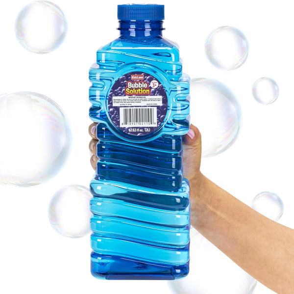 Bubbles Solution Refill 67.63 Oz - Large and Easy-Grip Bottle for Bubble Machine, Guns, and Wands - Toddler Liquid Refill for Ages 3 and Above